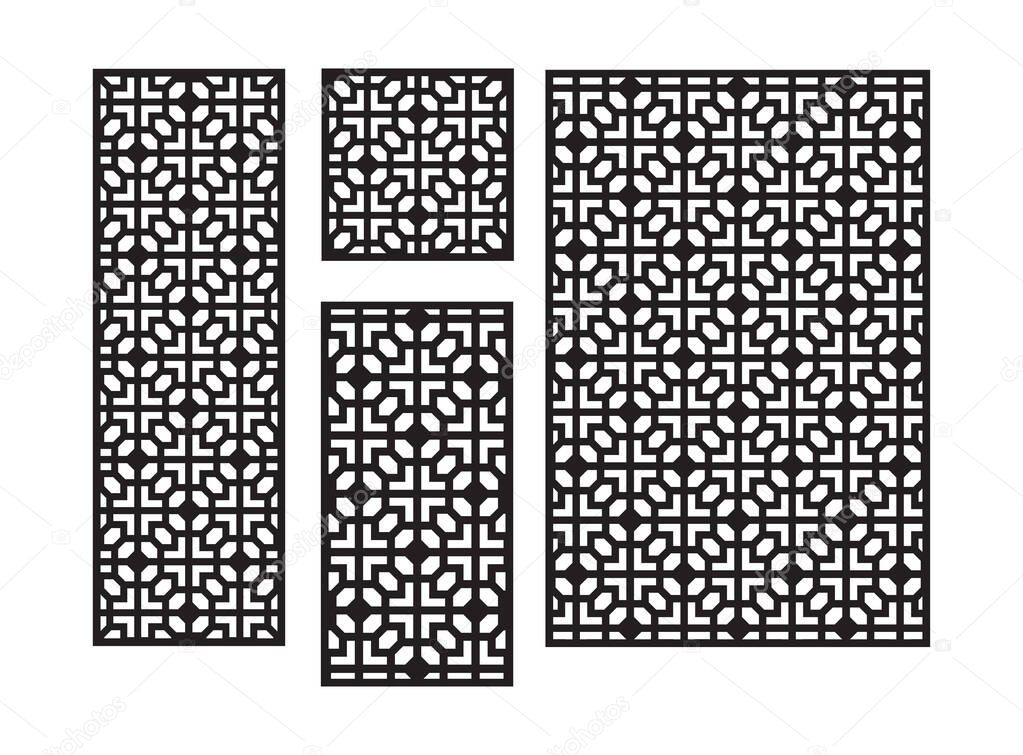 Art deco cnc pattern. Decorative panel, screen,wall. Vector cnc panel for laser cutting. Template for interior partition, room divider, privacy fence