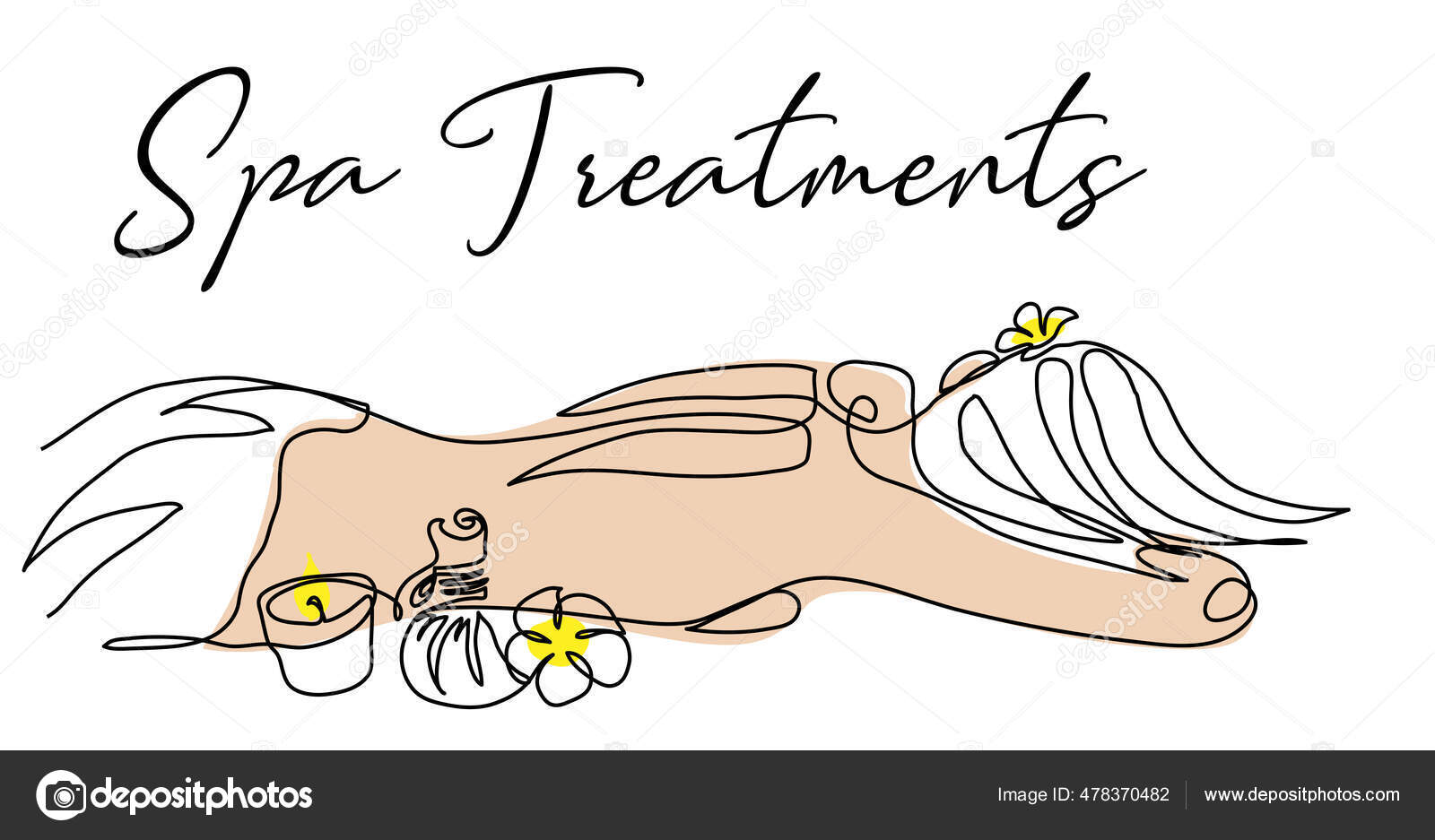 Тайский Массаж Векторная Иллюстрация Для Вывески, Баннера, Плаката.