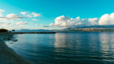 Hırvatistan 'ın Supetar kentindeki Brac adasındaki plaj.