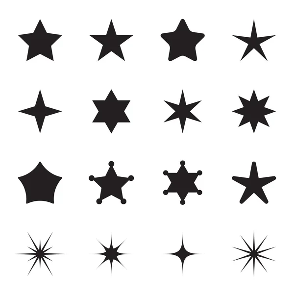 Conjunto de ícones de estrelas. Ilustração vetorial — Vetor de Stock