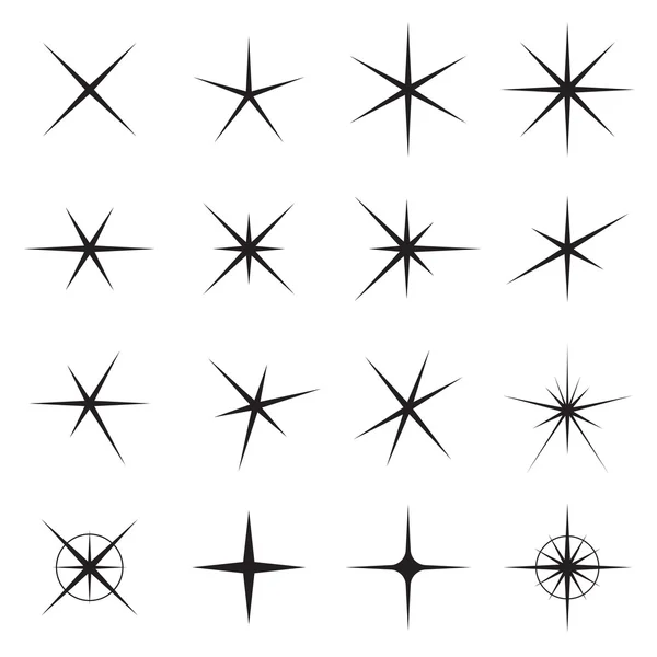 Csillogó csillag szimbólumok — Stock Vector