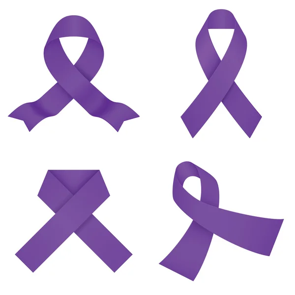 Violet awareness ribbon isolated on a white background — Stock Vector