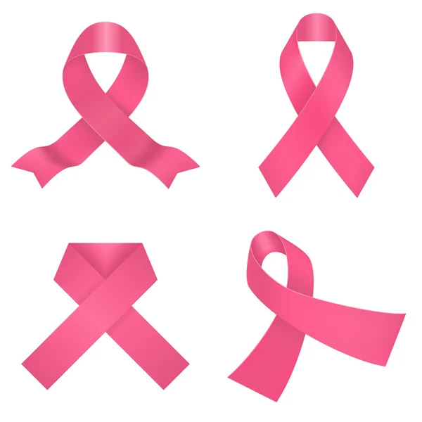 Ροζ κορδέλες. Κορδέλες συνειδητοποίηση καρκίνου του μαστού. Vector εικονογράφηση — Διανυσματικό Αρχείο