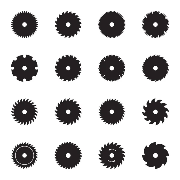 Icônes de lame de scie circulaire — Image vectorielle