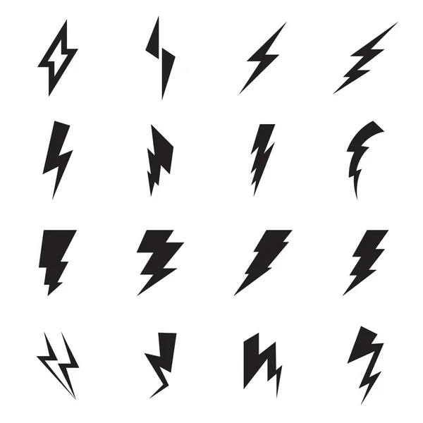 Lightning bolt icons isolated on a white background — Stock Vector
