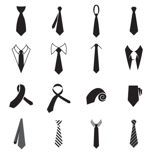 De pictogrammen van de stropdas. Verzameling van mannen stropdas icons geïsoleerd op een witte achtergrond. Vector — Stockvector