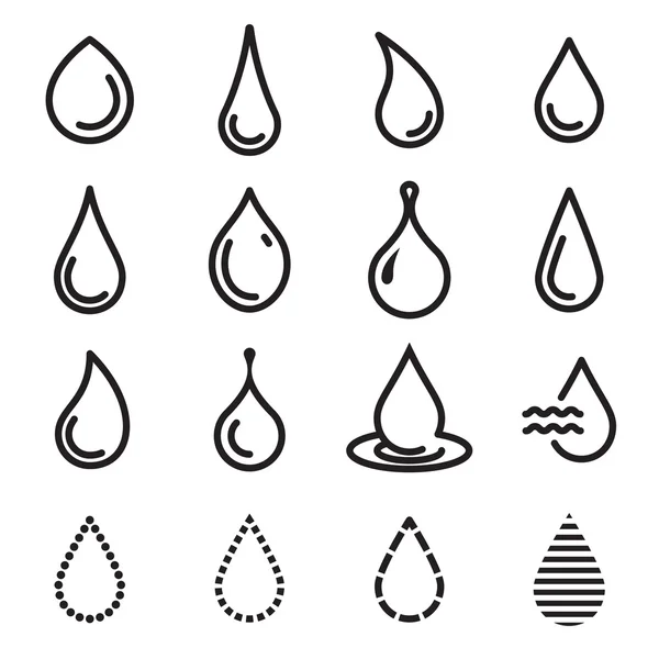 Abgestürzte Symbole. einfache Tröpfchensymbole auf weißem Hintergrund. Vektor — Stockvektor