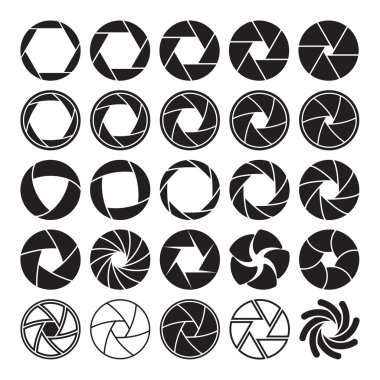Camera shutter icons clipart