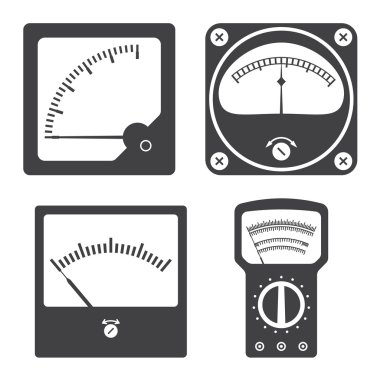 Icons of electrical measuring instruments clipart