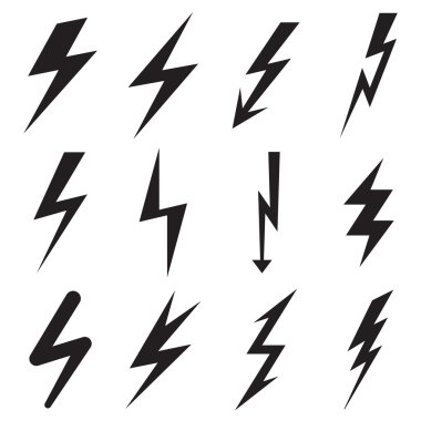 Lightning icons clipart