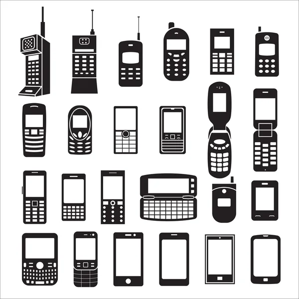 Set van mobiele telefoon pictogrammen — Stockvector