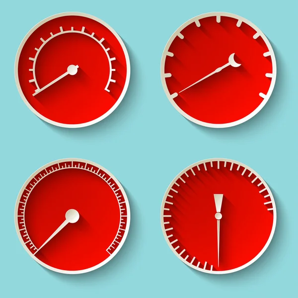 Icônes du compteur de vitesse — Image vectorielle