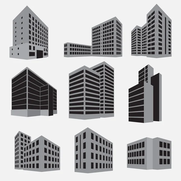 Ikony budynków Ilustracje Stockowe bez tantiem