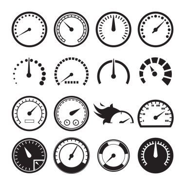 Set of speedometers icons clipart