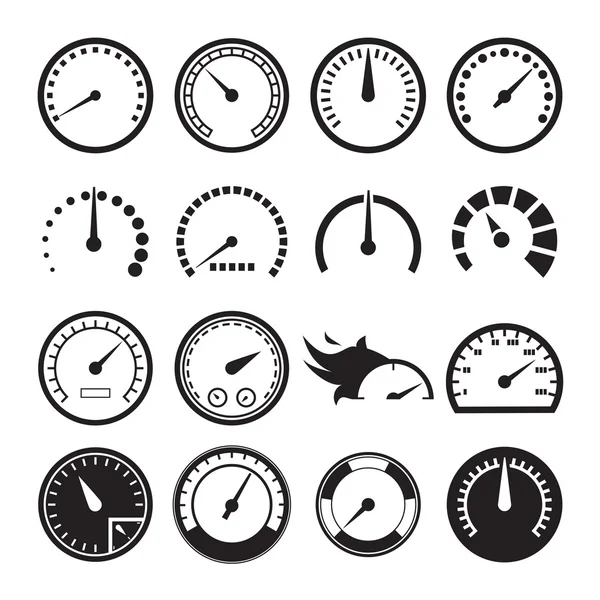 Set of speedometers icons — Stock Vector