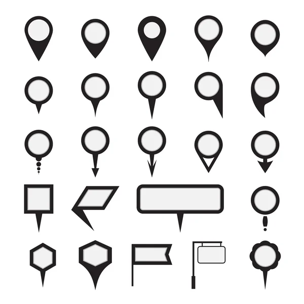 Set of map pointers icons — Stock Vector