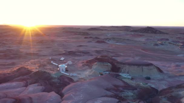 ドローンサークル｜ユタ州の火星砂漠研究所 — ストック動画
