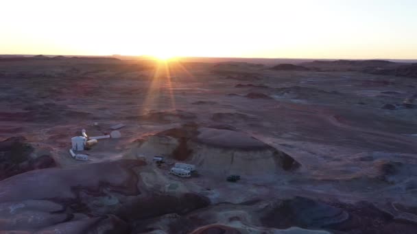 Hanksville Utah 'taki Mars Araştırma İstasyonu' nda gün doğumu — Stok video