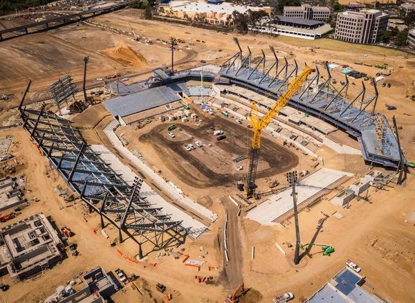 Vista aérea do local de construção do estádio. — Fotografia de Stock