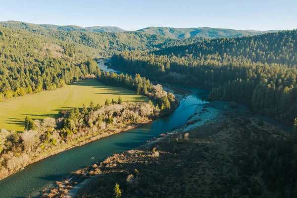 Winding Smith River in California, drone photo — Stock Photo, Image