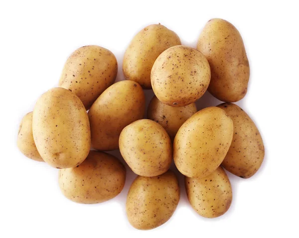 Isolated Potatoes Pile New Raw Washed Potatoes Isolated White Background — Stock Photo, Image