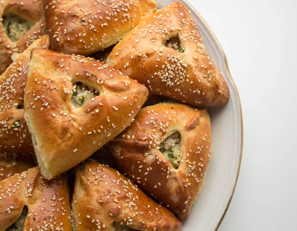 Эчпочмак - мясные пироги, картофель и зелень. Татарское блюдо Лицензионные Стоковые Фото