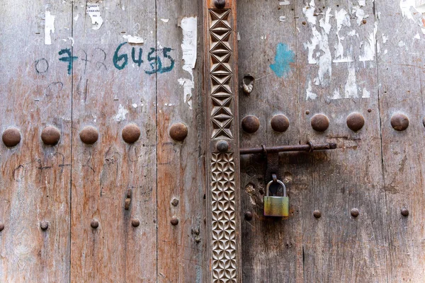 Viejas Puertas Tradicionales Stone Town Zanzíbar Tanzania —  Fotos de Stock