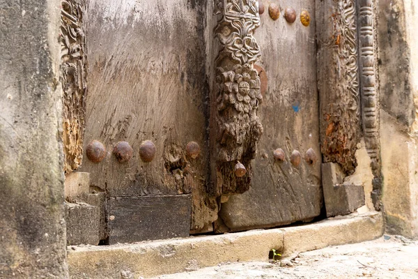 Viejas Puertas Tradicionales Stone Town Zanzíbar Tanzania —  Fotos de Stock