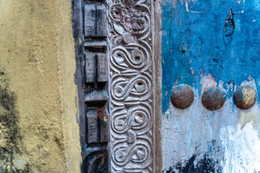 Eski geleneksel kapılar. Taş Şehir, Zanzibar, Tanzanya.