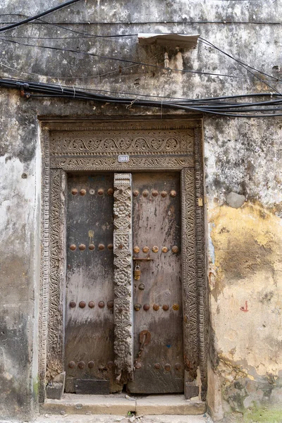 Viejas Puertas Tradicionales Stone Town Zanzíbar Tanzania —  Fotos de Stock