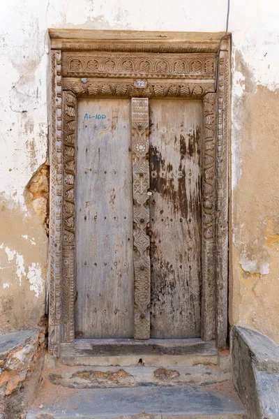 Viejas Puertas Tradicionales Stone Town Zanzíbar Tanzania —  Fotos de Stock