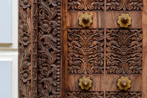 Alte Traditionelle Türen Stone Town Sansibar Tansania — Stockfoto