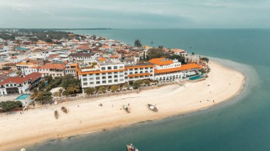 Tanzanya 'daki Zanzibar Adası' nın havadan görünüşü.