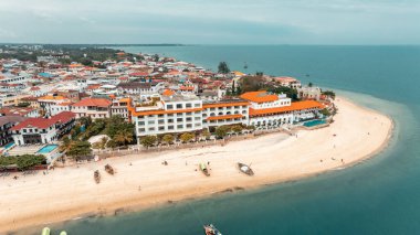 Tanzanya 'daki Zanzibar Adası' nın havadan görünüşü.