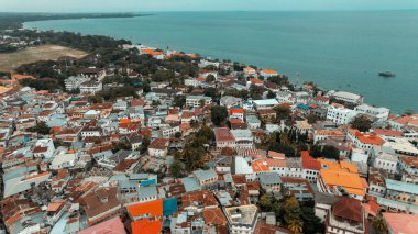 Tanzanya 'daki Zanzibar Adası' nın havadan görünüşü.