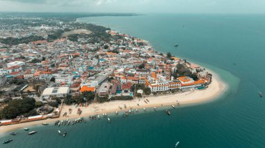 Tanzanya 'daki Zanzibar Adası' nın havadan görünüşü.