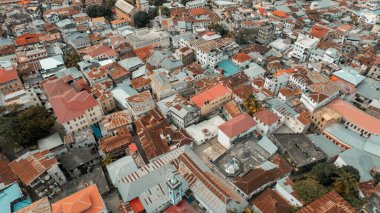 Tanzanya 'daki Zanzibar Adası' nın havadan görünüşü.
