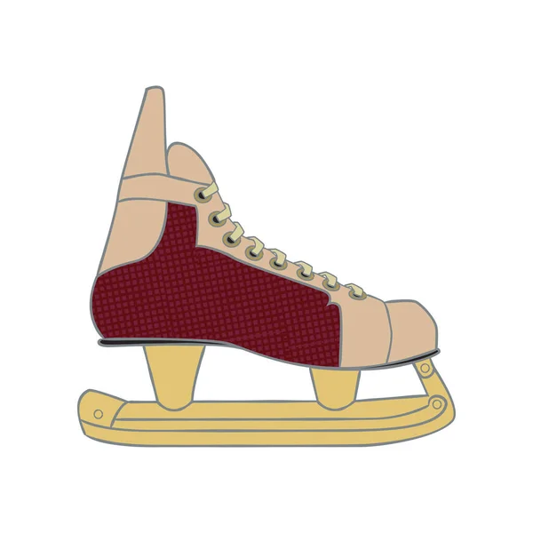 レトロアイススケート 手描きベクトルイラスト — ストックベクタ