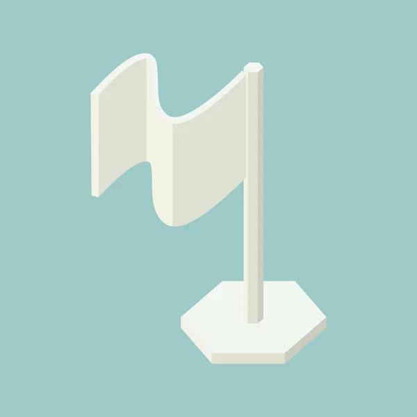 Icono Isométrico Bandera Blanca Ilustración Vectorial Dibujada Mano Colores Planos — Vector de stock