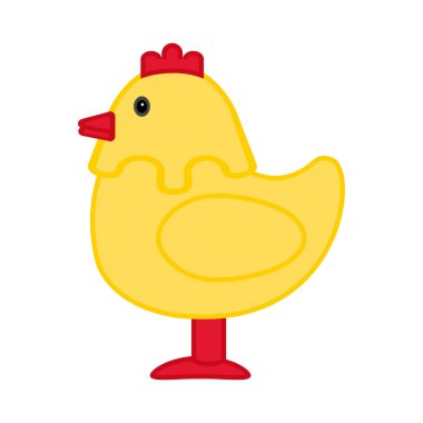 Tavuk simgesi - elle çizilmiş vektör çizimi. Düz renkler.