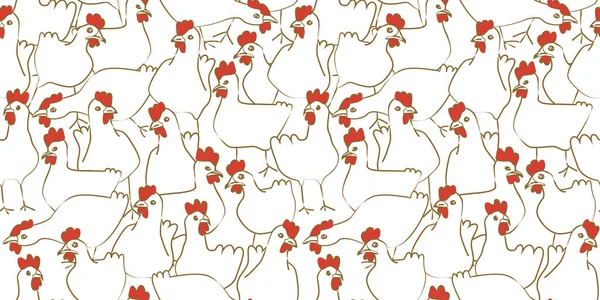 Tavuk yetiştiriciliği - kusursuz bir düzen. El çizimi vektör illüstrasyonu.