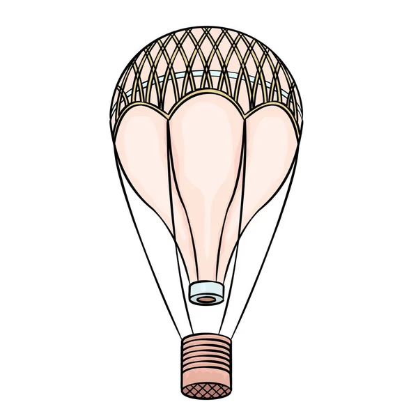Een Luchtballon Handgetekende Vectorillustratie Vlakke Kleuren — Stockvector