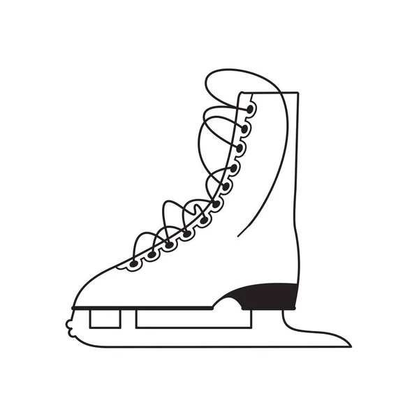 溜冰鞋图标 手绘黑白矢量图解 — 图库矢量图片