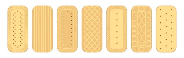 Set Galletas Vista Superior Ilustración Vectorial Dibujada Mano Diseño Color — Vector de stock