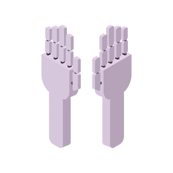 Paar Handen Met Hand Getekende Isometrische Vector Illustratie Vlakke Kleur — Stockvector