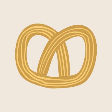 Simit - elle çizilmiş vektör çizimi. Düz renk tasarımı.