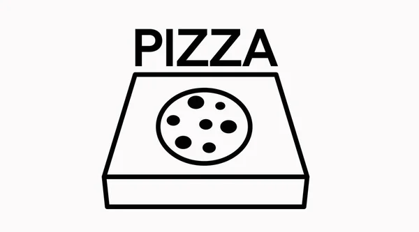 Illustration Isolée Vectorielle Une Boîte Pizza Icône Boîte Pizza Noir — Image vectorielle