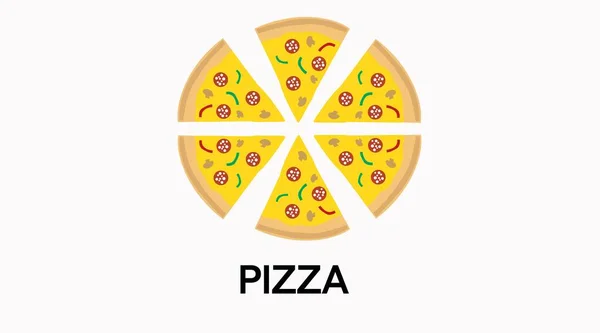 Illustration Une Pizza Isolée Par Vecteur Icône Plate Pizza — Image vectorielle