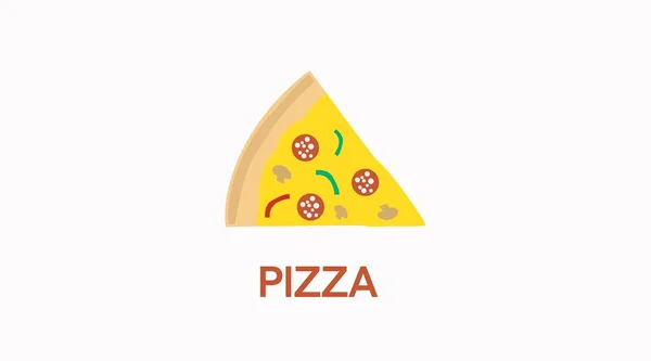 Vector Ilustración Aislada Una Rebanada Pizza Apartamento Pizza Icon — Vector de stock