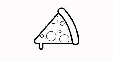Pizza Diliminin İzole Edilmiş Vektör İllüstrasyonu. Pizza Dilimlenmiş Simgesi